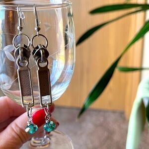 Handmade Dangle Earrings - Repurposed Zipper Pulls